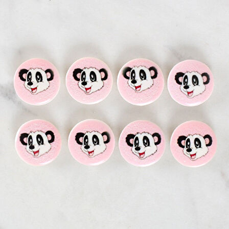 Loren Crafts 8'Li Panda Düğme - 1054