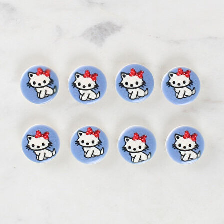 Loren Crafts 8'Li Kedi Düğme - 1068