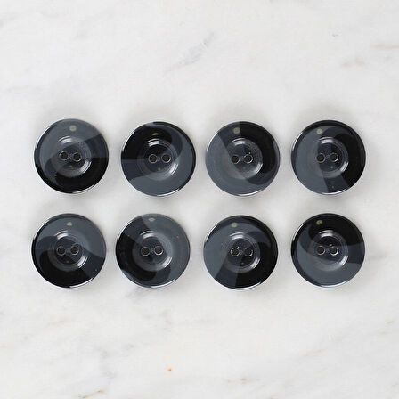 Loren Crafts 8'Li Düğme Koyu Gri - 1122