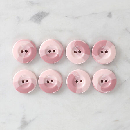 Loren Crafts 8'Li Düğme Pembe - 1123