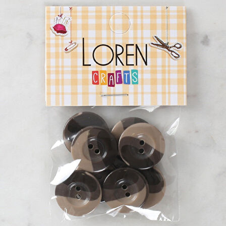 Loren Crafts 8'Li Düğme Kahverengi - 1139