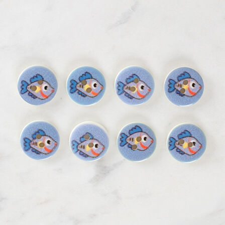 Loren Crafts 8'Li Balık Düğme - 1158