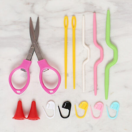 Loren Çantalı Tığ Ve Örgü Aksesuarları Seti