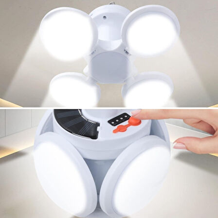 Buffer® Solar Panelli Şarjlı 5'Li Katlanabilir Acil Durum Kamp Lambası