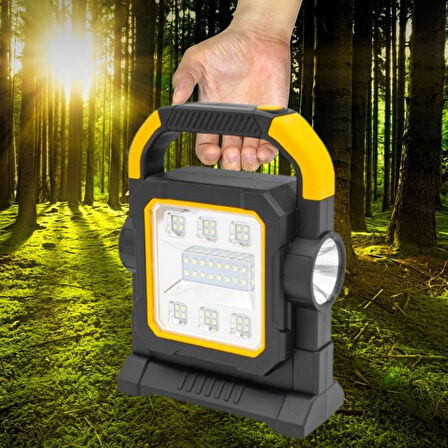 Buffer® Hellocloud Şarjlı Solar Led Çalışma Işığı | Usb Çıkışlı Taşınabilir Projektör Lamba