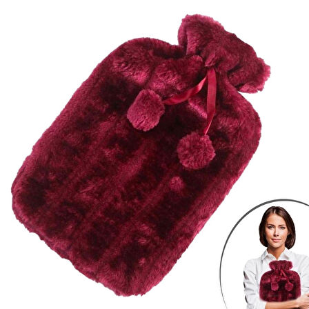 Buffer® 2 Litre Ponponlu Peluş Sıcak Su Torbası 1.Sınıf Kauçuk Malzeme