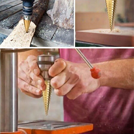 Buffer® 3 Parça Kademeli Matkap Ucu Paslanmaz Uç Alüminyum Sac Demir Delme Seti