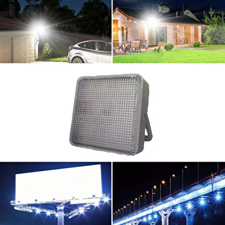 Buffer® Dış Mekan Ve Kamp İçin Usb İle Şarj Olan 4 Farklı Işık Modlu Güçlü Projektör Lamba 200W 3600