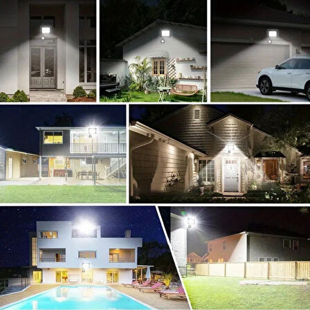 Buffer® Dış Mekan Ve Kamp İçin Usb İle Şarj Olan 4 Farklı Işık Modlu Güçlü Projektör Lamba 200W 3600