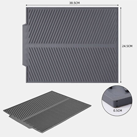 Buffer® Büyük Bulaşık Kurutma Matı,Silikon Bulaşık Kurutma Matı Çok Amaçlı Tezgah Üstü Mat