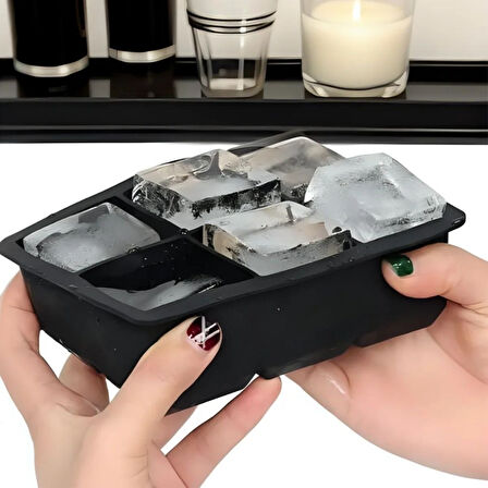 Buffer® 6'Lı Xl Küp Şeklinde Silikon Kolay Çıkabilen Buz Kalıbı