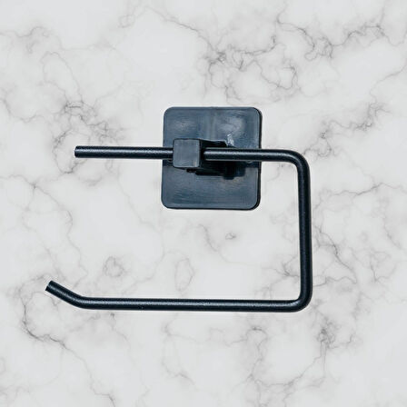 Buffer® Kendiliğinden Yapışkanlı Siyah Paslanmaz Metal Kapaksız Tuvalet Kağıtlığı Aparatı