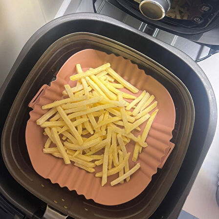 Buffer® Renkli Isıya Dayanıklı Yıkanılabilir Silikon Fırın Ve Airfryer Kare Model Pişirme Matı 20 Cm