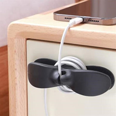 Buffer® 2Li Kablo Tutucu Silikon Kordon Sarıcı Kablo Yönetici Klips