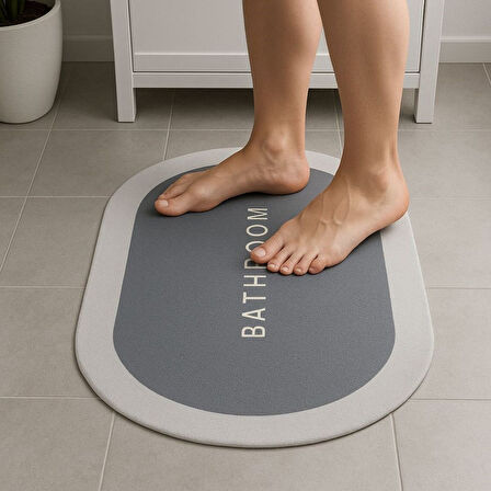 Buffer® Sihirli Süper Su Emici Kaymaz Tabanlı Oval Paspas 40*60 Cm