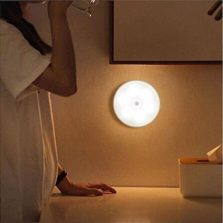 Buffer® Hareket Sensörlü Usb Şarjlı Spot Lamba Mıknatıslı Ve Yapışkanlı Gün Işığı Renk Led