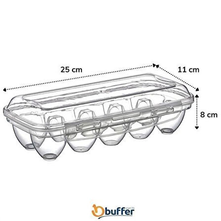 Buffer® 10 Bölmeli Kilitli Kapaklı Yumurtalık Saklama Kutusu Yu110