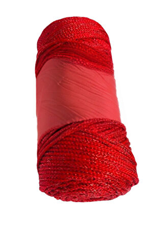 Makrome İpi 3Mm Polyester Kırmızı Simli
