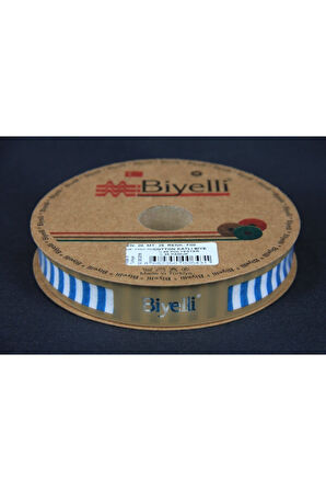 Biye Kalın Çizgili Katlı F08 Petrol 2 Cm 25 Metre %65 %35 Polyester