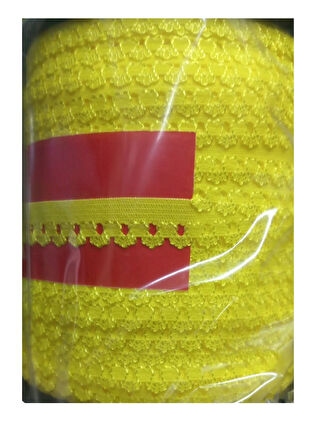 Çamaşır Lastiği Dantelli 1 Cm 1 Metre Sarı