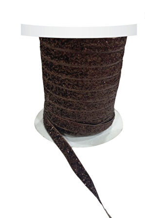 Kadife Kurdele Simli 1 Cm Kahverengi 10 Metre