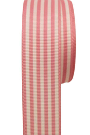 Tafta Çizgi Desen Kurdele 25 Mm Pudra 5 Metre