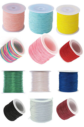 Paraşüt İpi, Bileklik-Kolye Örgü Ipi 1 Mm 50 Metre Vizon