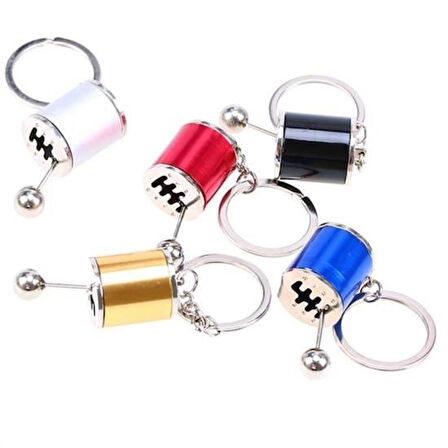 Buffer® Hareketli Araba Vites Anahtarlık Altı Hız Manuel Vites Dişli Shifter Topuzu Metal Anahtarlık