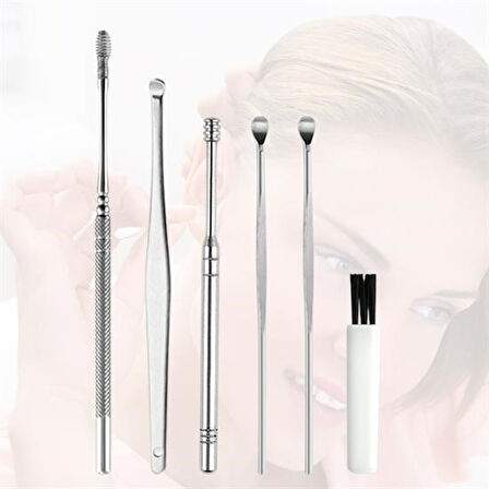 Buffer® 6 Parça Paslanmaz Çelik Kulak Balmumu Toplayıcı Çıkarıcı Temizleyici Bakımı Çubuk Seti