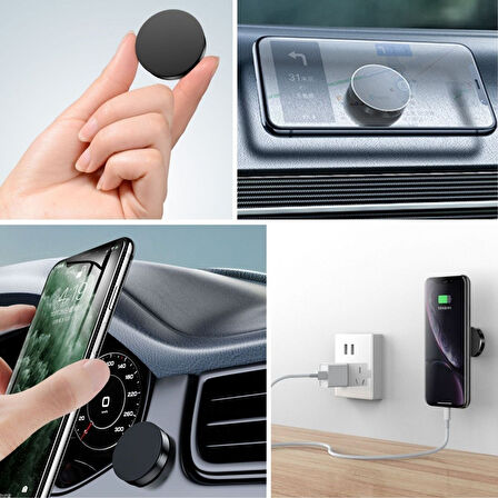 Buffer® Tüm Modellerle Uyumlu Manyetik Araç İçi Telefon Tutucu Çok Amaçlı Güçlü Mıknatıs Tutucu