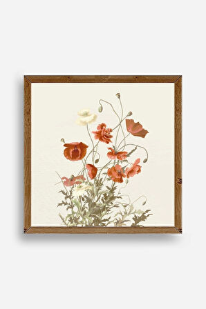 Çiçek Ahşap Çerçeveli Tablo