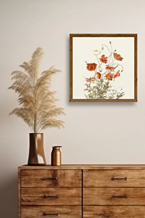 Çiçek Ahşap Çerçeveli Tablo