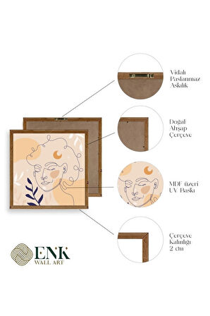Kadın Ahşap Çerçeveli Tablo