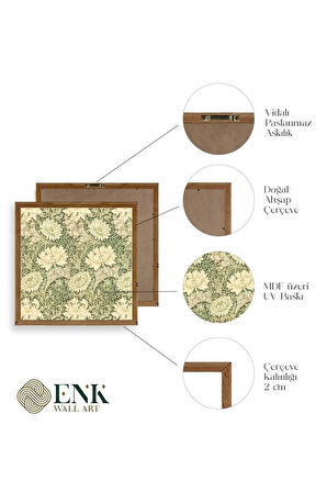 Çiçek Ahşap Çerçeveli Tablo