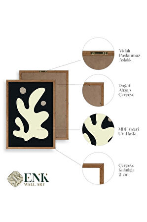 Soyut Üçlü Ahşap Çerçeveli Tablo