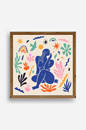 Kadın Ahşap Çerçeveli Tablo