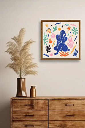 Kadın Ahşap Çerçeveli Tablo