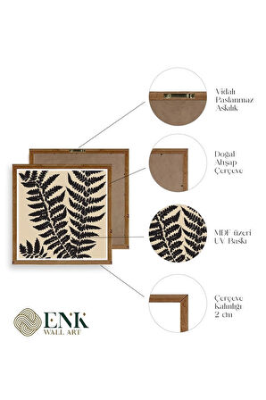 Yaprak Ahşap Çerçeveli Tablo