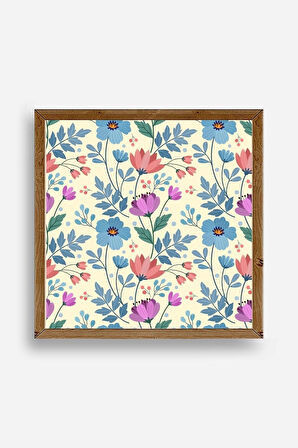 Çiçek Ahşap Çerçeveli Tablo