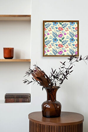 Çiçek Ahşap Çerçeveli Tablo