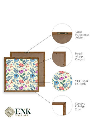 Çiçek Ahşap Çerçeveli Tablo