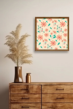 Çiçek Ahşap Çerçeveli Tablo