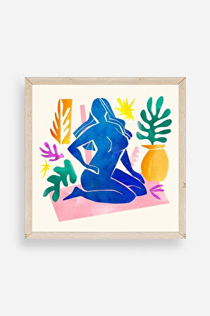 Kadın Ahşap Çerçeveli Tablo