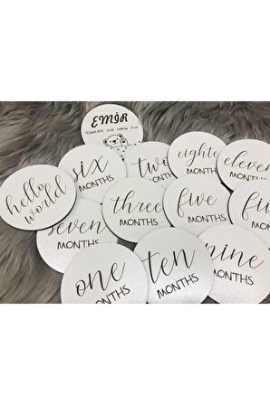 Ahşap Bebek Anı Kartı İngilizce 13'Lü