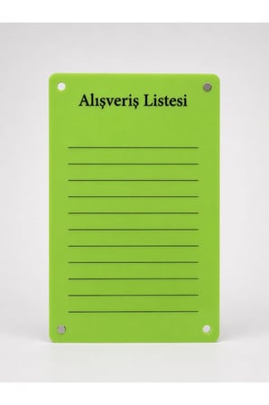 Alışveriş Listesi Yazı Tahtası - Silinebilir Kalemli Buzdolabı Not Panosu - 2 Adet Kalemli (Sürpriz Hediyeli)