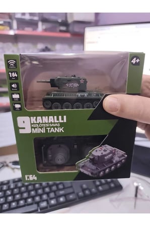 1:64 Ölçek 2.4 Ghz 9 Kanal Kızıl Ötesi Savaş Özellikli Uzaktan Kumandalı Typ-C Şarjlı Mini Tank