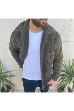 Erkek Yeşil Peluş Ceket
