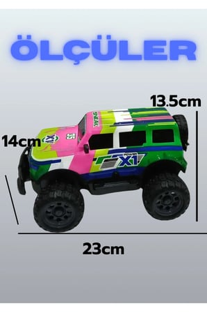 1:15 ÖLÇEK 27 MHZ IŞIKLI 15 KM HIZLI ŞARJLI FULL FONKSİYON UZAKTAN KUMANDALI OFF ROAD ARABA