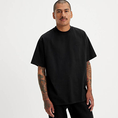 Levi's Erkek Logo İşlemeli 100% Pamuk Siyah T-Shirt - A0637-0001