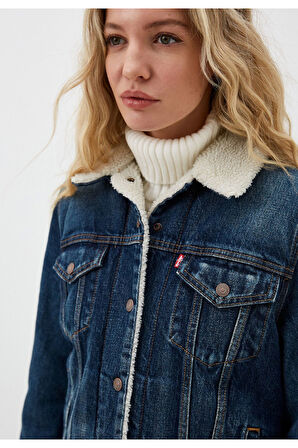 Levi's Kadın Orijinal Sherpa Trucker Kürklü Kot Ceket - 36136-0063